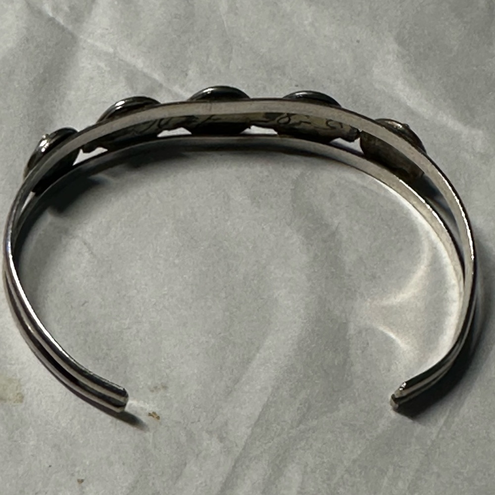 Vintage Native American Silver Turquoise cuff bracelet - Picture 2 of 12